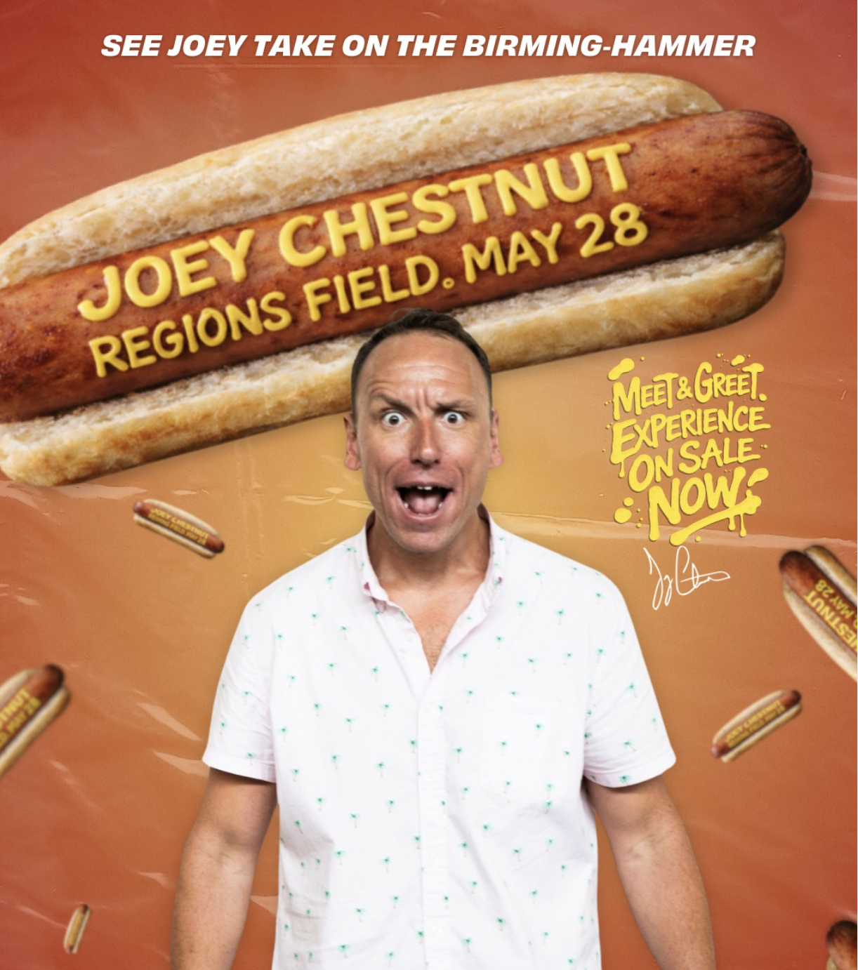 Joey Chestnut to take on food challenge at Birmingham Barons game, May 28