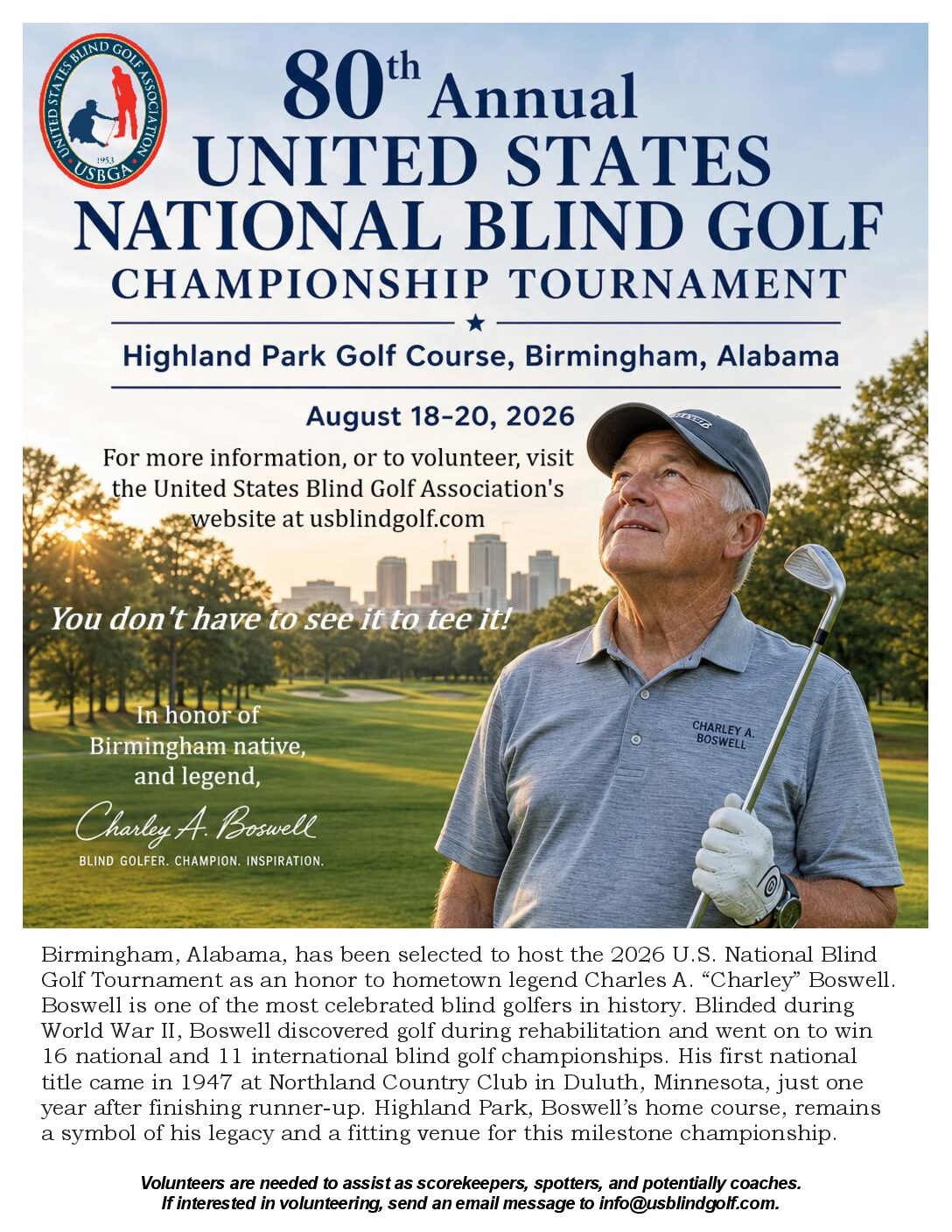 Birmingham to Host United States National Blind Golf Championship